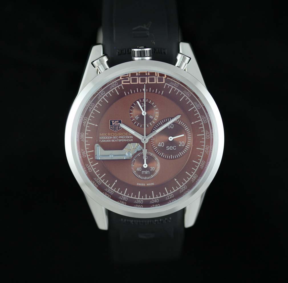 TAG Heuer Mikrogirder 20000 Cronografo white bazel red dial